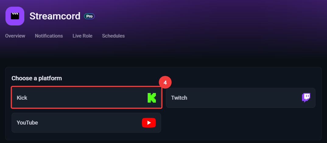 Screenshot of the service select page
